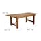 Flash Furniture Rectangle Antique Farm Table , 40"; 40-1/4" W 30"; 17-3/4" H, Wood XA-FARM-1-GG - alternate 9